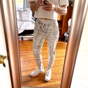 Lululemon Warm Down Jogger, 7/8 length, white and black thread dyed, size 4